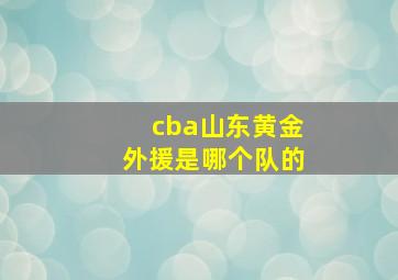 cba山东黄金外援是哪个队的