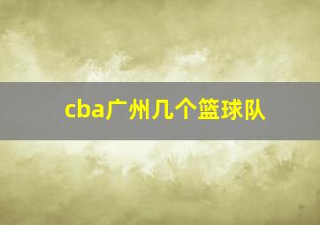 cba广州几个篮球队