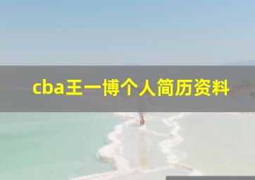 cba王一博个人简历资料