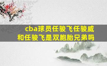 cba球员任骏飞任骏威和任骏飞是双胞胎兄弟吗