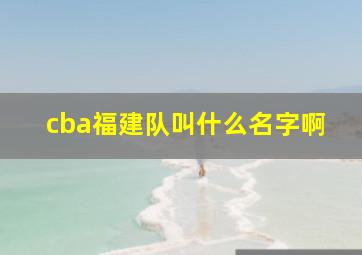 cba福建队叫什么名字啊