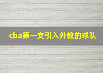 cba第一支引入外教的球队