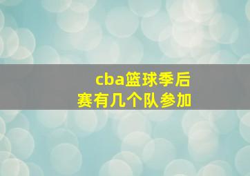 cba篮球季后赛有几个队参加