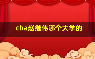 cba赵继伟哪个大学的