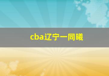 cba辽宁一同曦