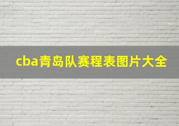 cba青岛队赛程表图片大全