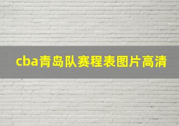 cba青岛队赛程表图片高清