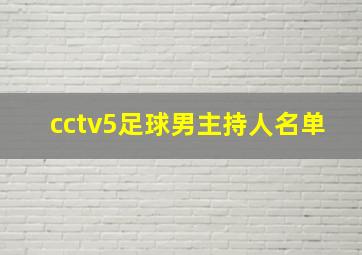 cctv5足球男主持人名单