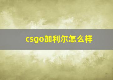 csgo加利尔怎么样