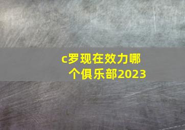 c罗现在效力哪个俱乐部2023