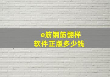 e筋钢筋翻样软件正版多少钱