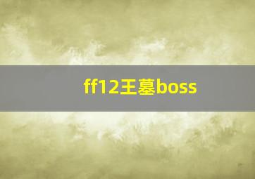 ff12王墓boss