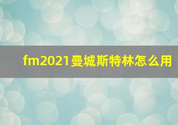 fm2021曼城斯特林怎么用