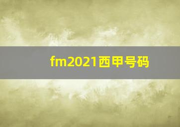 fm2021西甲号码