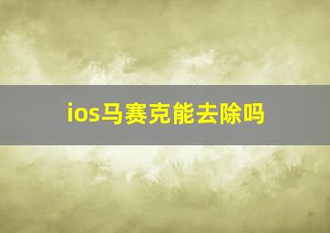 ios马赛克能去除吗