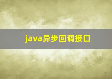 java异步回调接口