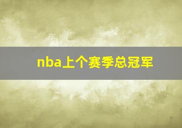 nba上个赛季总冠军