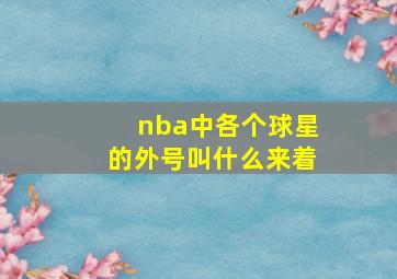 nba中各个球星的外号叫什么来着