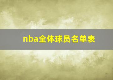 nba全体球员名单表