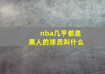 nba几乎都是黑人的球员叫什么