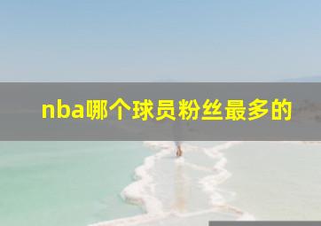 nba哪个球员粉丝最多的