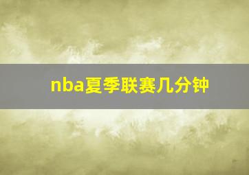 nba夏季联赛几分钟