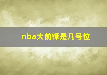 nba大前锋是几号位