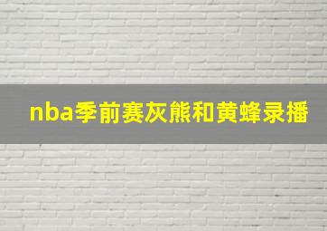 nba季前赛灰熊和黄蜂录播