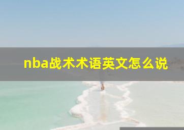 nba战术术语英文怎么说