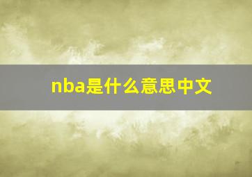 nba是什么意思中文