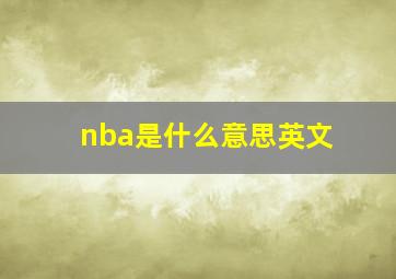 nba是什么意思英文