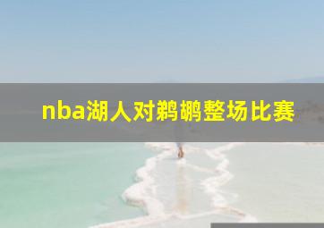 nba湖人对鹈鹕整场比赛