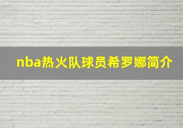 nba热火队球员希罗娜简介