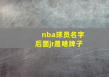 nba球员名字后面jr是啥牌子