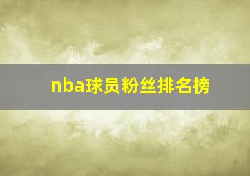 nba球员粉丝排名榜