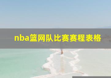 nba篮网队比赛赛程表格