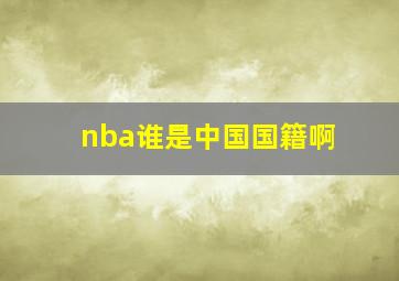 nba谁是中国国籍啊