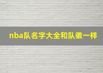 nba队名字大全和队徽一样