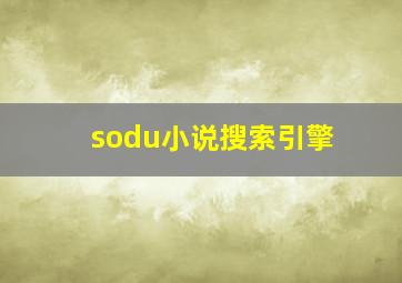 sodu小说搜索引擎