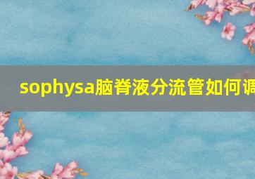 sophysa脑脊液分流管如何调