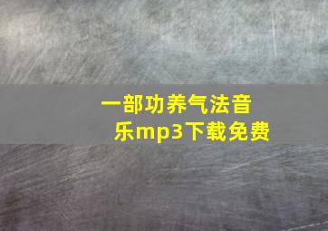 一部功养气法音乐mp3下载免费