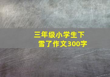 三年级小学生下雪了作文300字