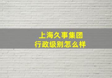 上海久事集团行政级别怎么样