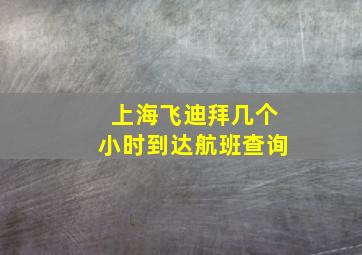 上海飞迪拜几个小时到达航班查询