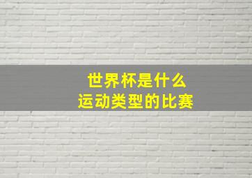 世界杯是什么运动类型的比赛