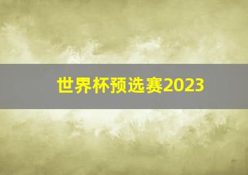 世界杯预选赛2023