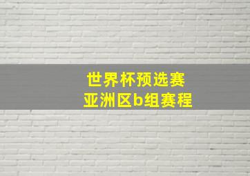 世界杯预选赛亚洲区b组赛程