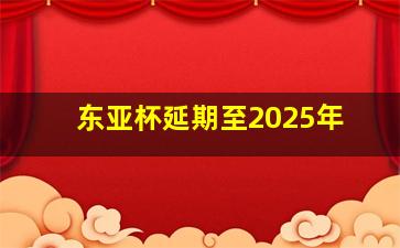 东亚杯延期至2025年