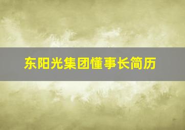 东阳光集团懂事长简历