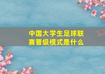 中国大学生足球联赛晋级模式是什么